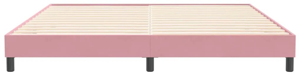 Cama com molas sem colchão 200x210 cm veludo rosa