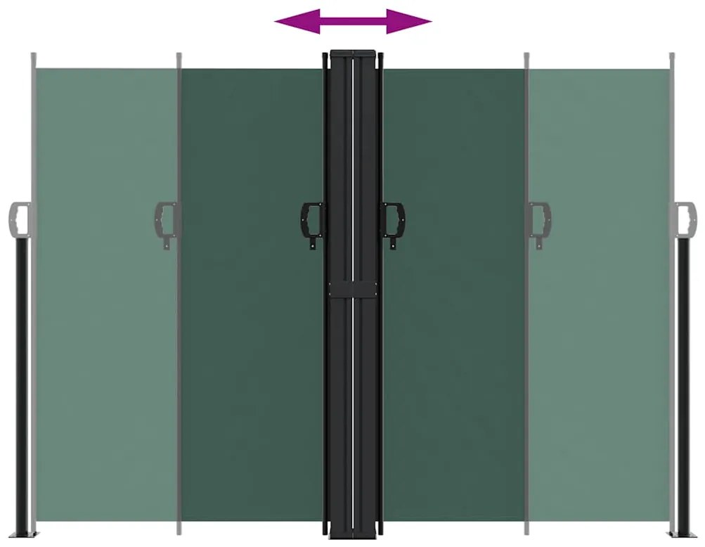 Toldo lateral retrátil 180x600 cm verde-escuro