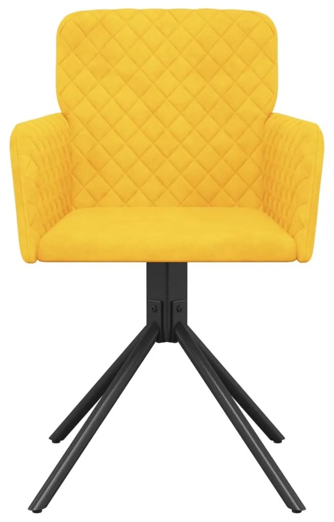 Cadeiras de jantar giratórias 2 pcs veludo amarelo