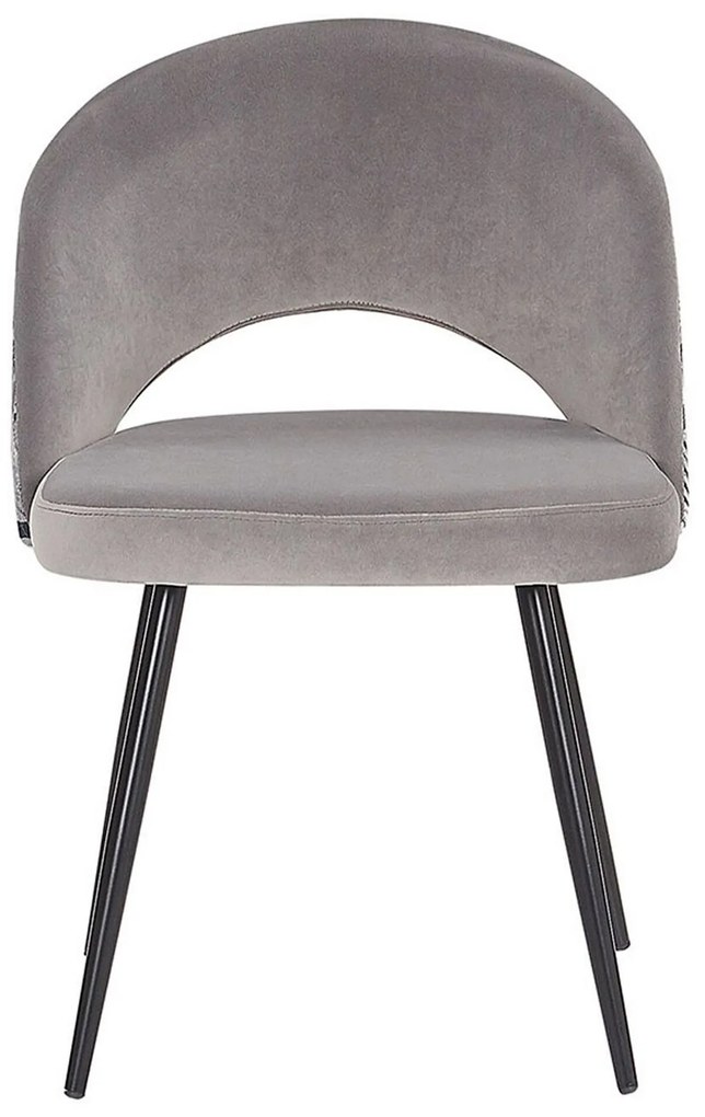 Conjunto de 2 cadeiras de veludo cinzento VIVIAN Beliani