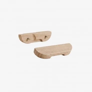 Pack De 2 Puxadores Em Pedra Natural Tinesla ↔︎ 16 Cm & Travertino - Sklum