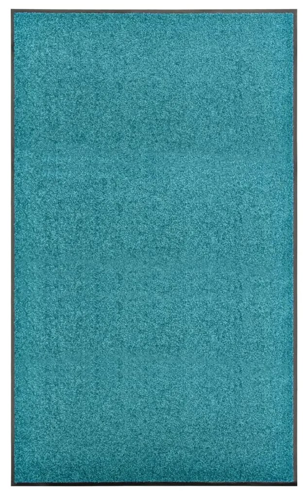Tapete de porta lavável 90x150 cm azul ciano