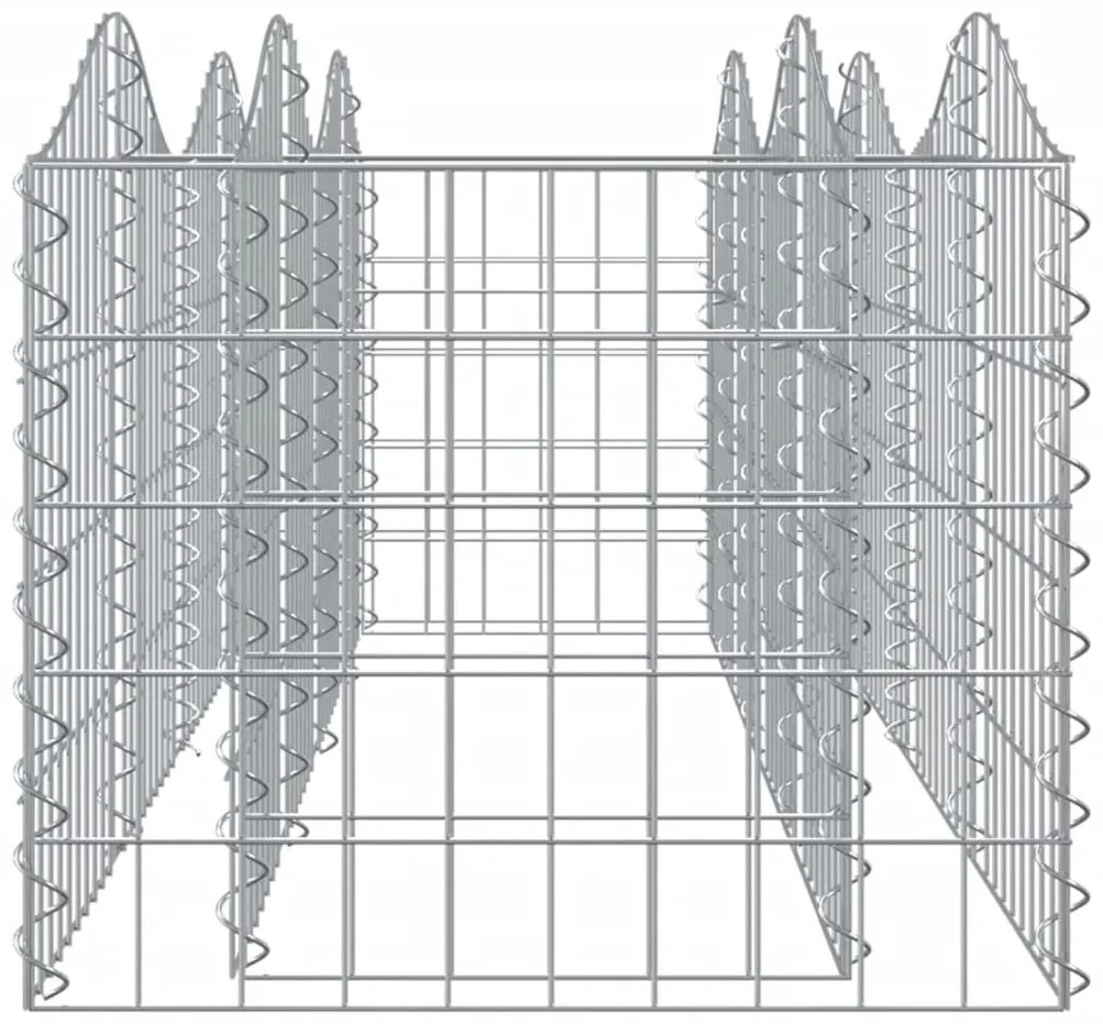 Canteiro elevado gabião arqueado 200x50x50 cm ferro galvanizado