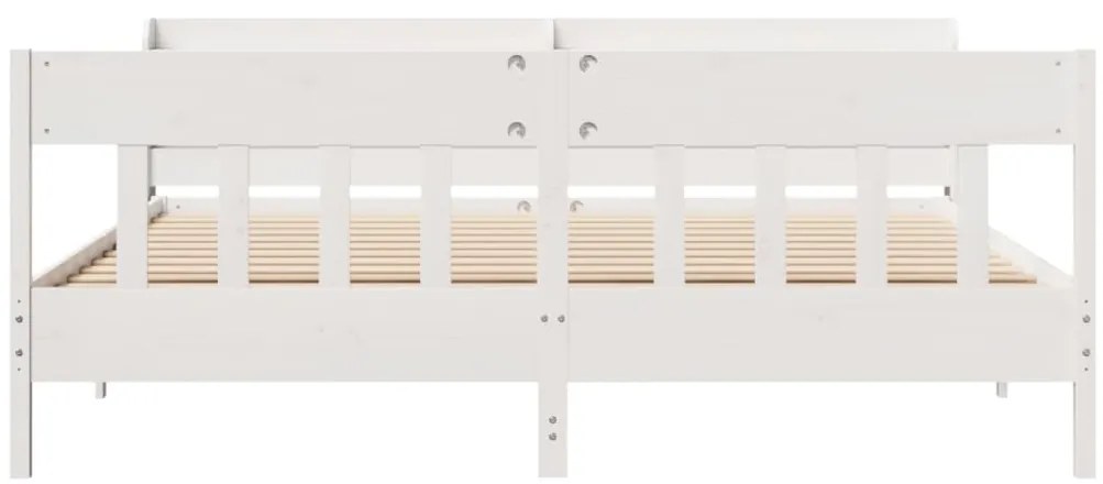 Cama sem colchão 180x200 cm madeira de pinho maciça branco