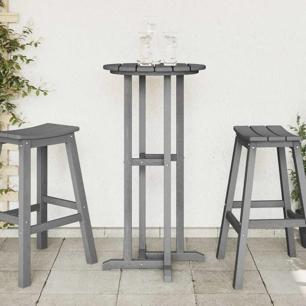 Mesa de Bar Cinzento-claro 55x55x107 cm HDPE