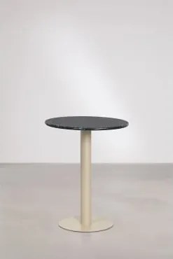 Mesa De Bar Redonda Em Pedra Natural Xiren Ø60 Cm & Beige Tapioca & Mármore Verde Big Flower - Sklum