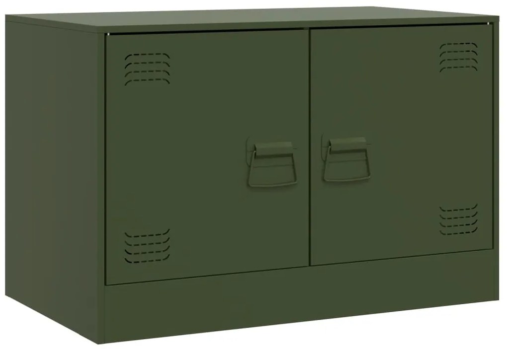 Móveis de TV 2 pcs 67x39x44 cm aço verde azeitona