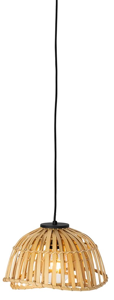 Candeeiro de suspensão oriental preto com bambu natural 30 cm - Pua