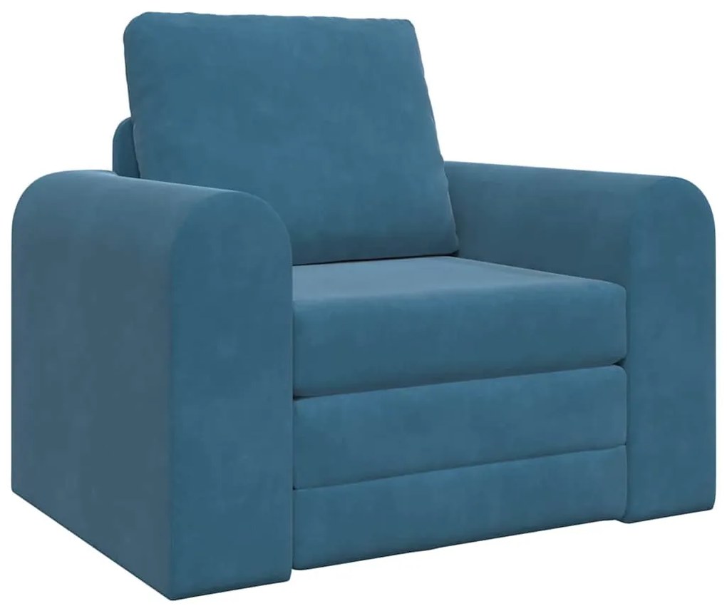 Sofá Cama 2 em 1 Azul 98x71x83 cm Veludo