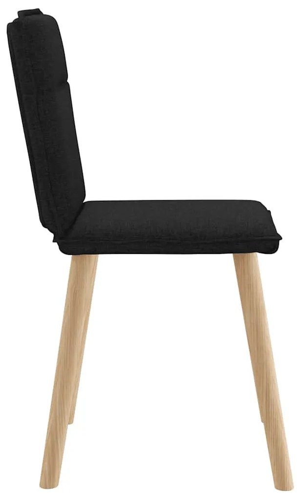 Cadeiras de jantar 6 pcs tecido preto