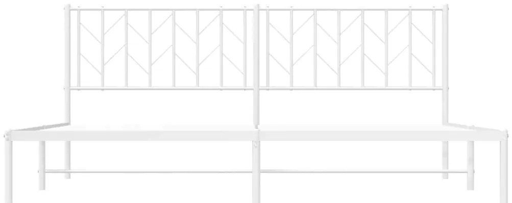 Estrutura de cama com cabeceira 193x203 cm metal branco