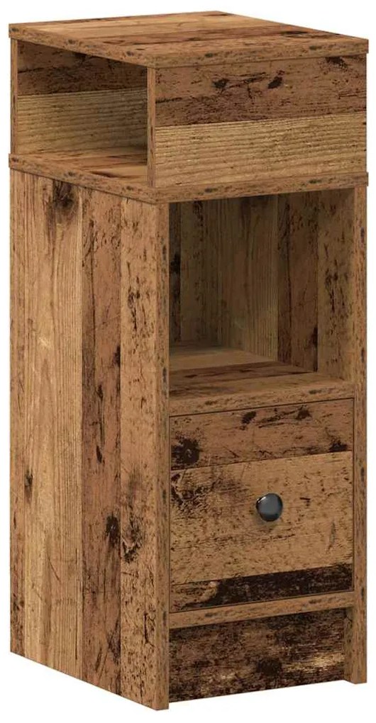 Mesas de cabeceira 2 pcs com gaveta 25x31x66 cm madeira velha