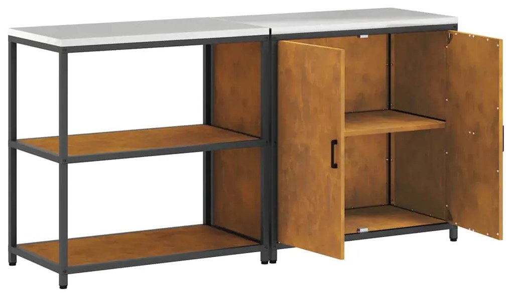 Conjunto de Armazenamento de Cozinha 2 pcs Ferro Enferrujado