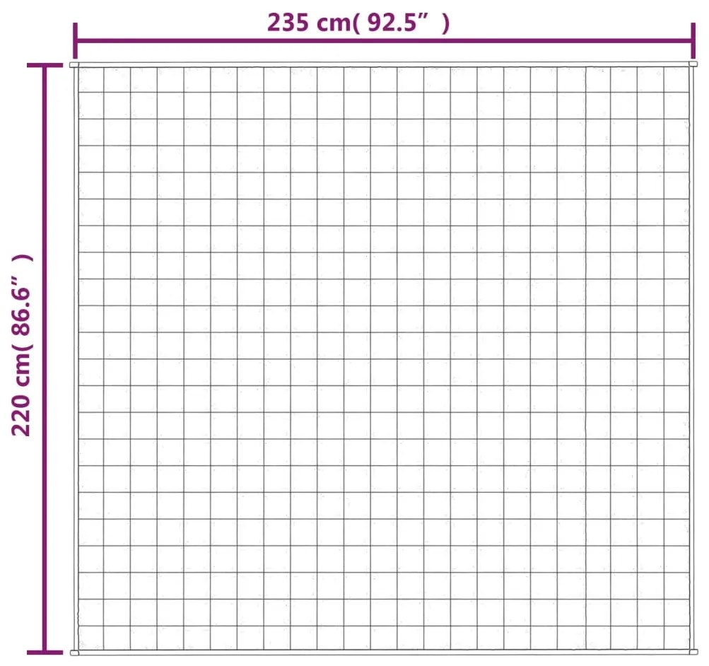 Manta pesada 15 kg 220x235 cm tecido creme-claro