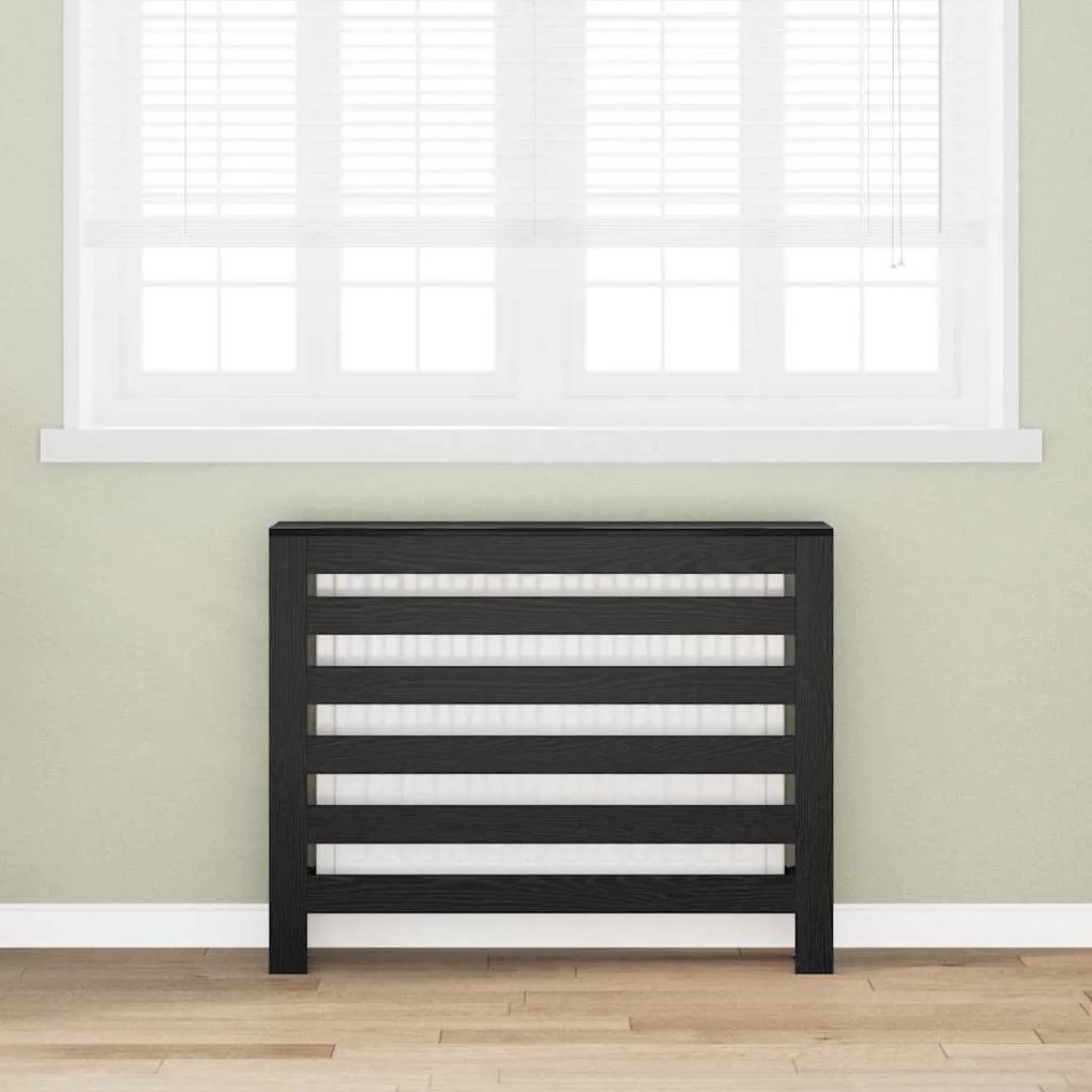vidaXL Cobertura de Radiador Carvalho Preto 104x20x82 cm Madeira Engenheirada