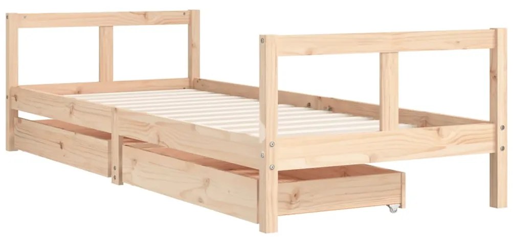 Estrutura de cama infantil c/ gavetas 80x200 cm pinho maciço