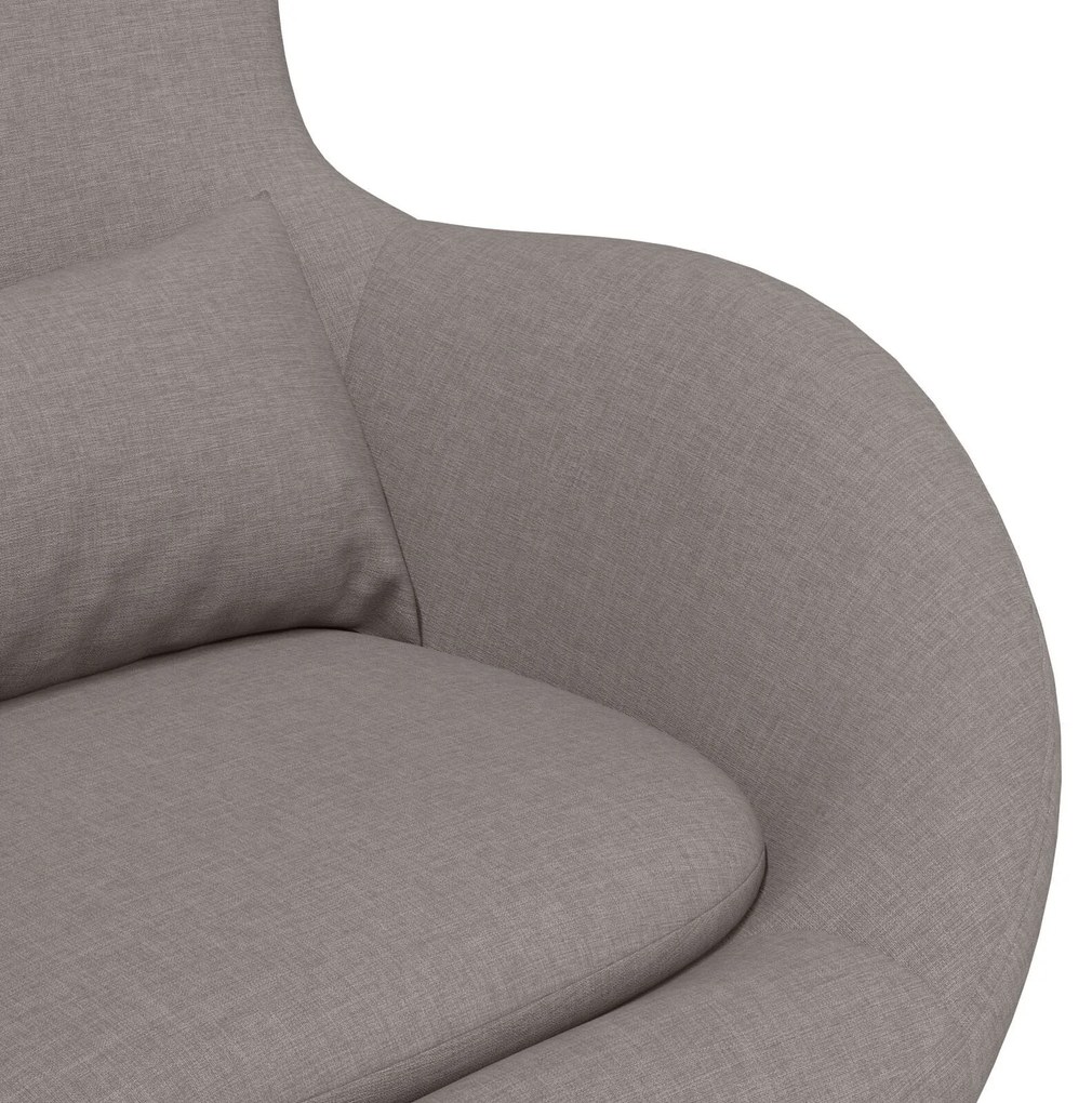 Cadeira de Ovo vidaXL em Tecido Taupe