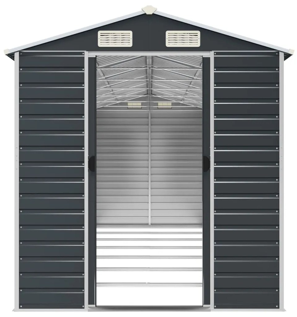 Abrigo de jardim 191x640x198 cm aço galvanizado antracite