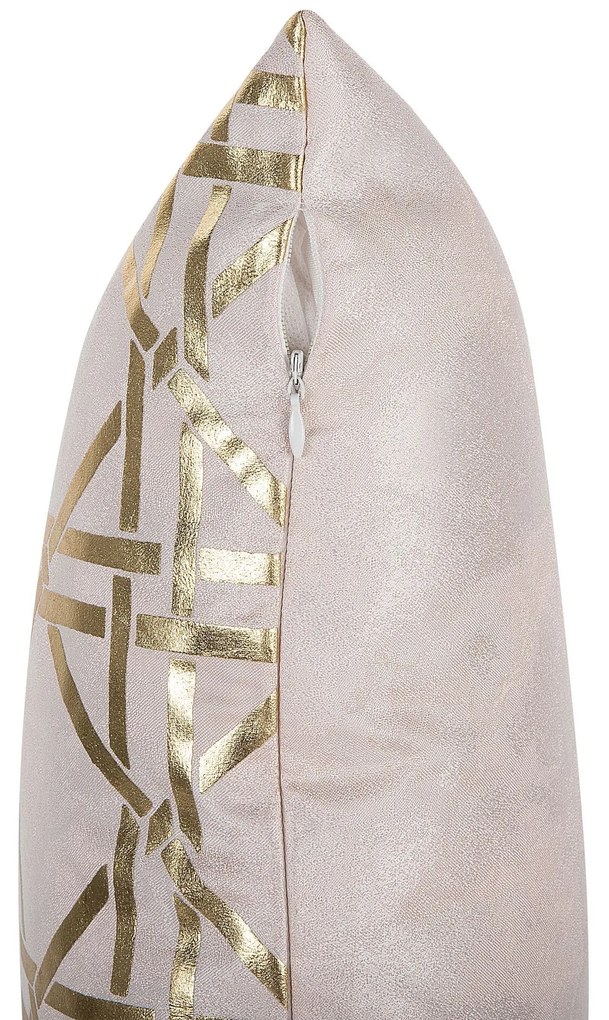 Conjunto de 2 almofadas rosa com dourado 45 x 45 cm CASSIA Beliani