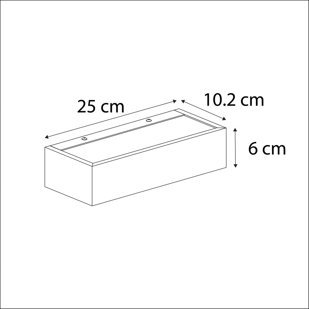 Candeeiro de parede design oblongo preto 25cm - Houx Design