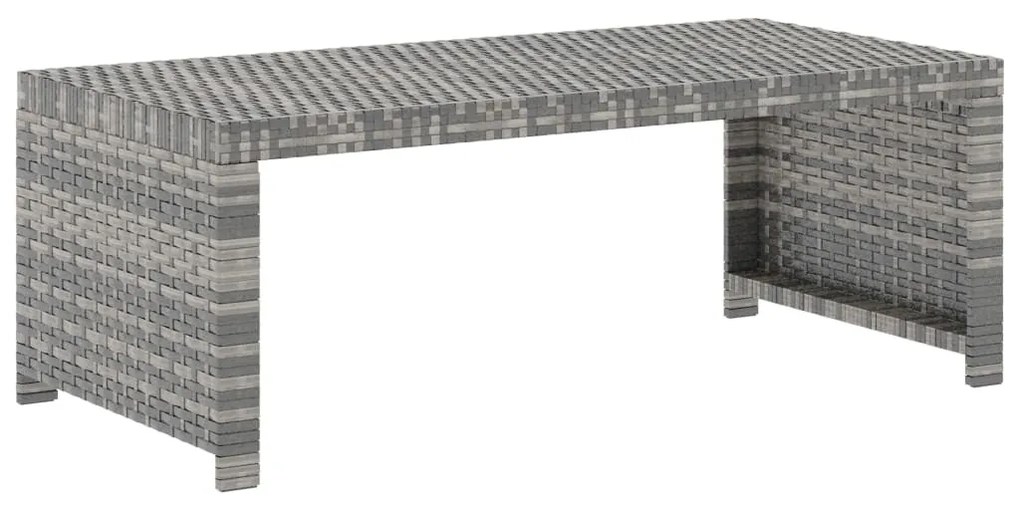 5 pcs conjunto lounge de jardim c/ almofadões vime PE cinzento