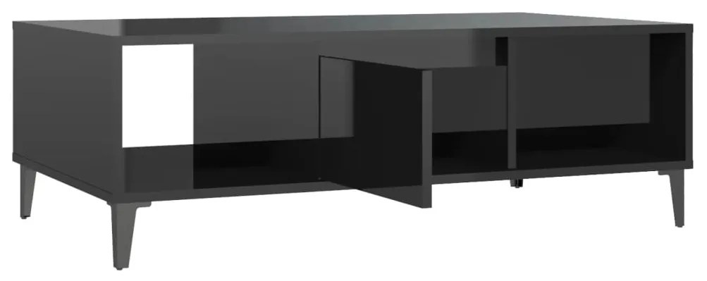 Mesa de centro derivados de madeira preto brilhante