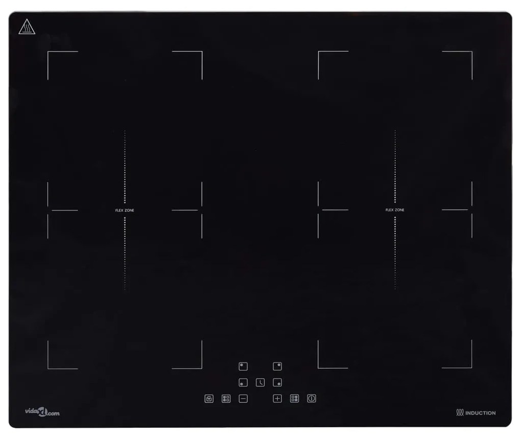 vidaXL Placa de indução encastrar c/ ecrã tátil flexizone 3000 W 60 cm