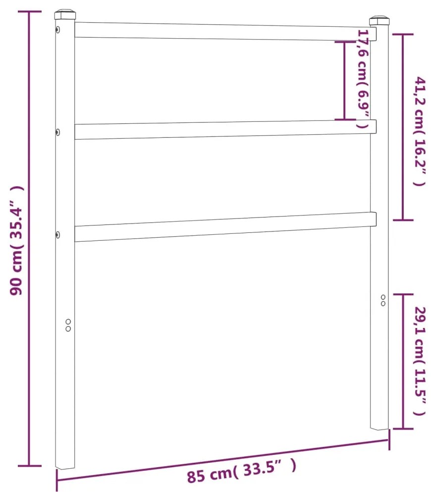 Cabeceira de cama 80 cm metal branco