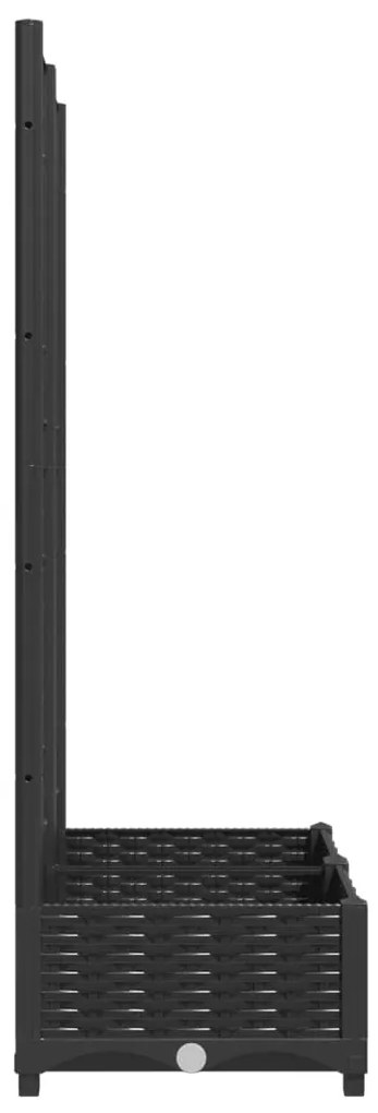 Vaso/floreira jardim c/ treliça 80x40x121,5 cm PP preto