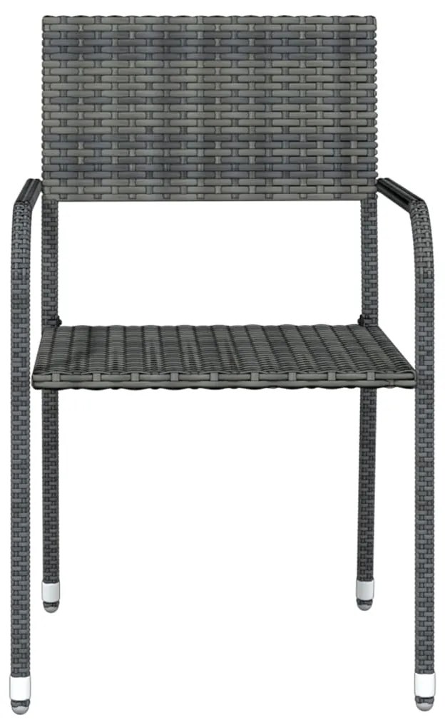 3 pcs conjunto de jantar para jardim cinzento