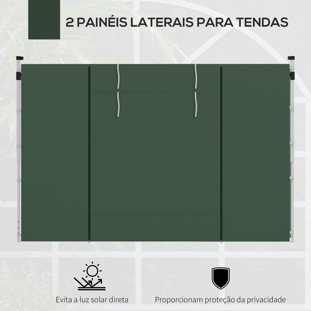 Paredes Laterais para Tenda de 2 Painéis 295x195 cm com Janela Enroláv