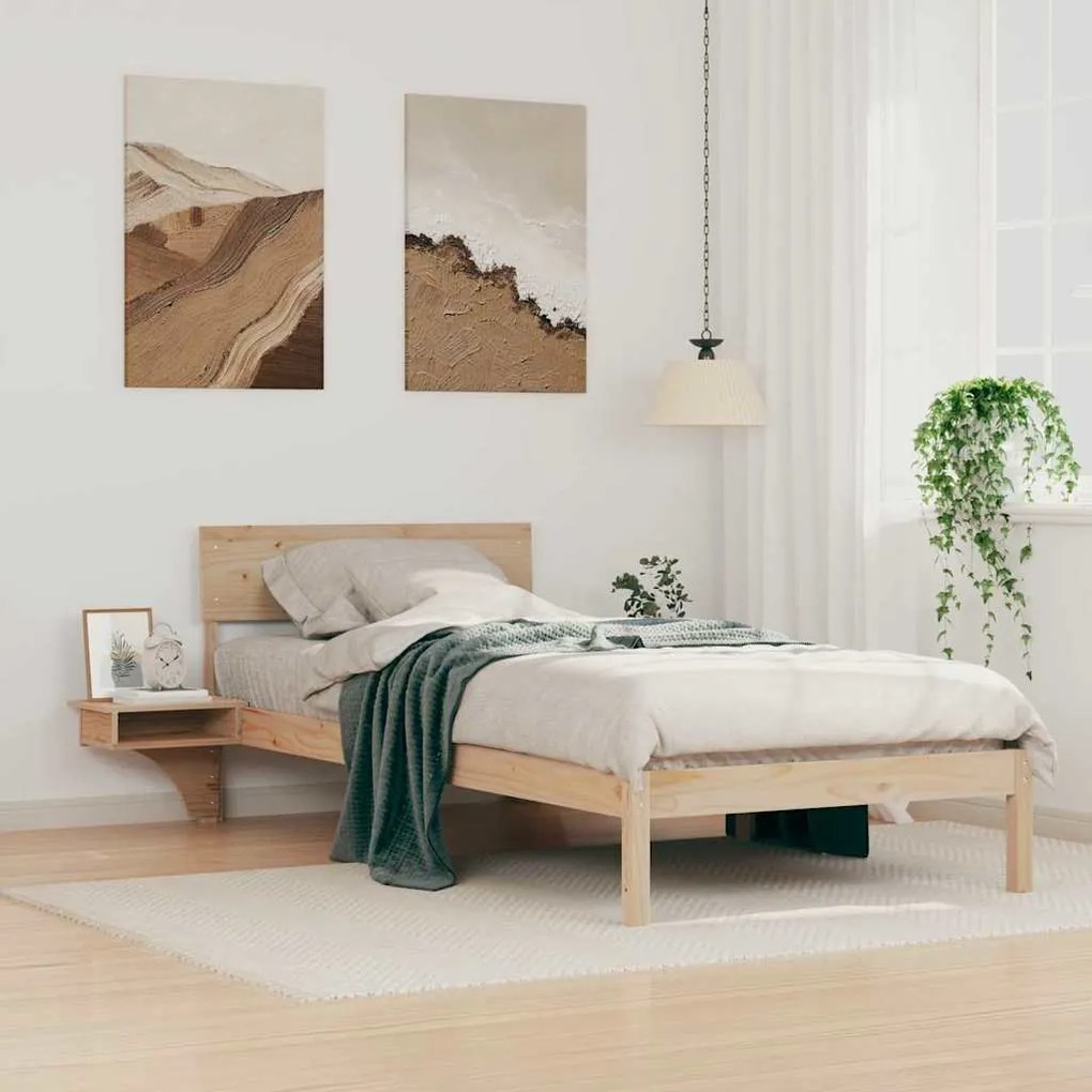 vidaXL Estrutura de cama com mesas de cabeceira com cabeceira Castanho