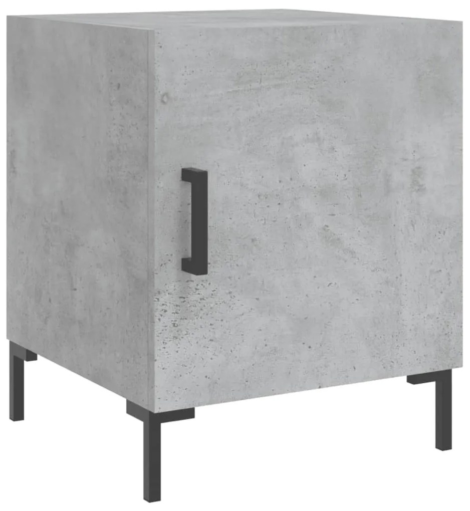 Mesa cabeceira 2pcs 40x40x50 cm derivados madeira cinza cimento