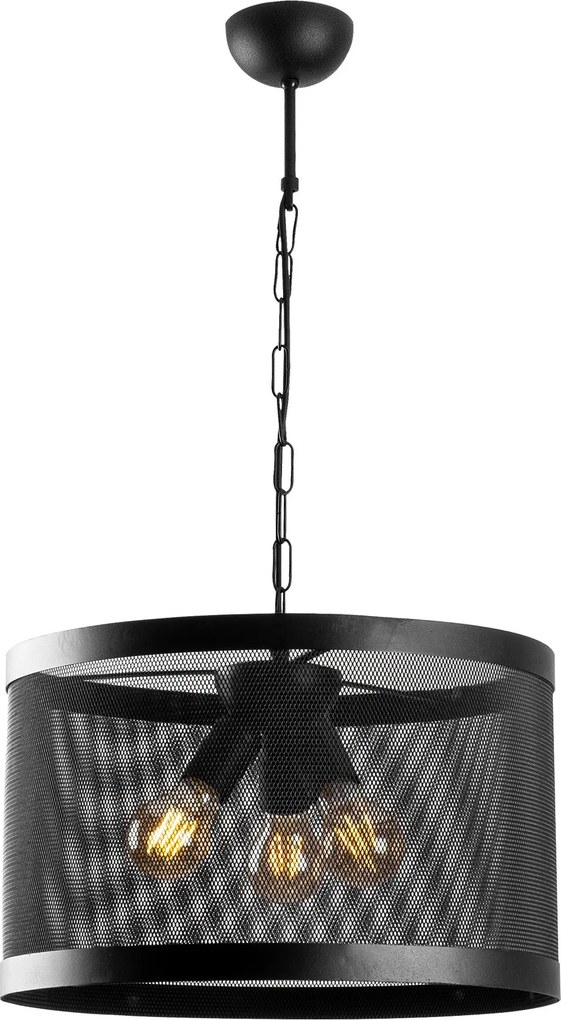 Candeeiro Suspenso Endustriyel – Preto – 40 x 40 cm