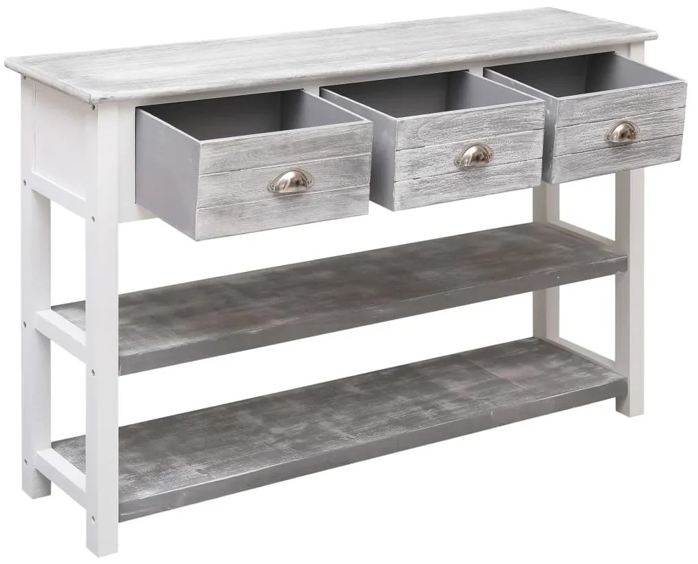 Aparador estilo antigo 115x30x76 cm madeira cinzento