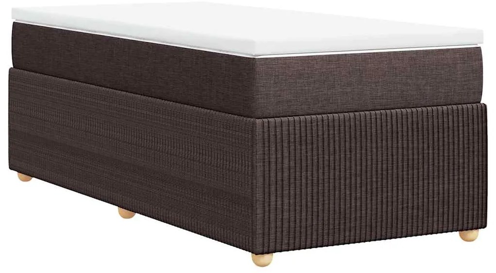Cama com molas/colchão 80x200 cm tecido castanho-escuro