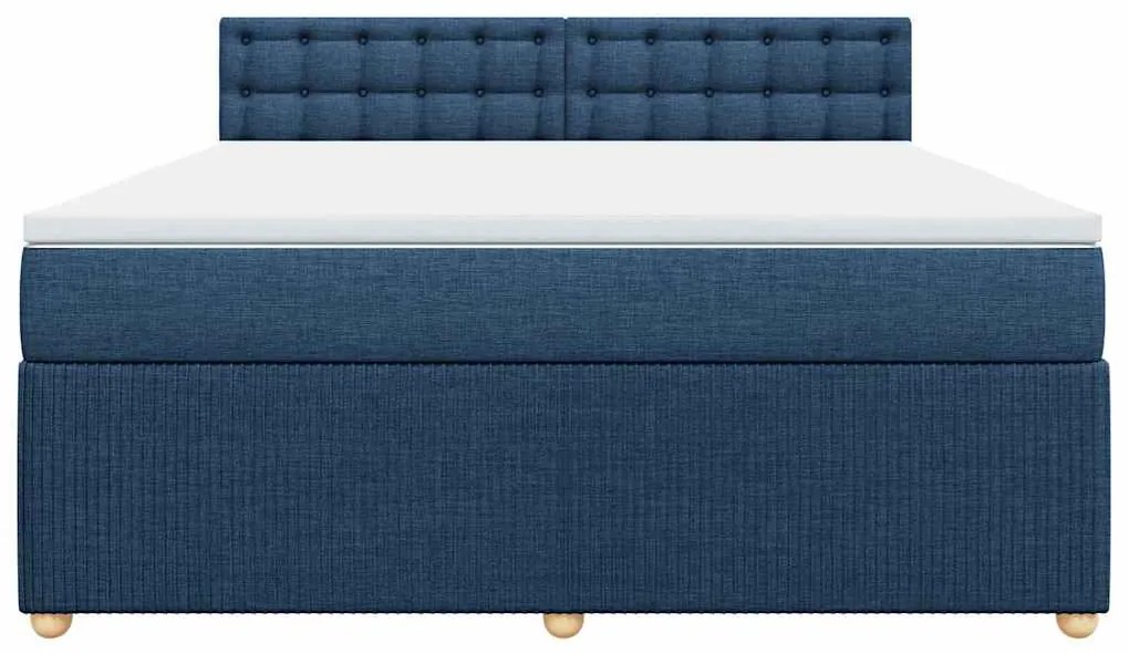 Cama com molas/colchão 180x200 cm tecido azul