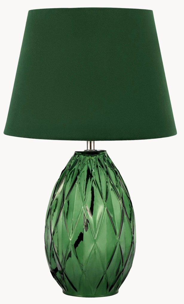 Candeeiro de mesa pequeno com base de vidro Crystal Velvet