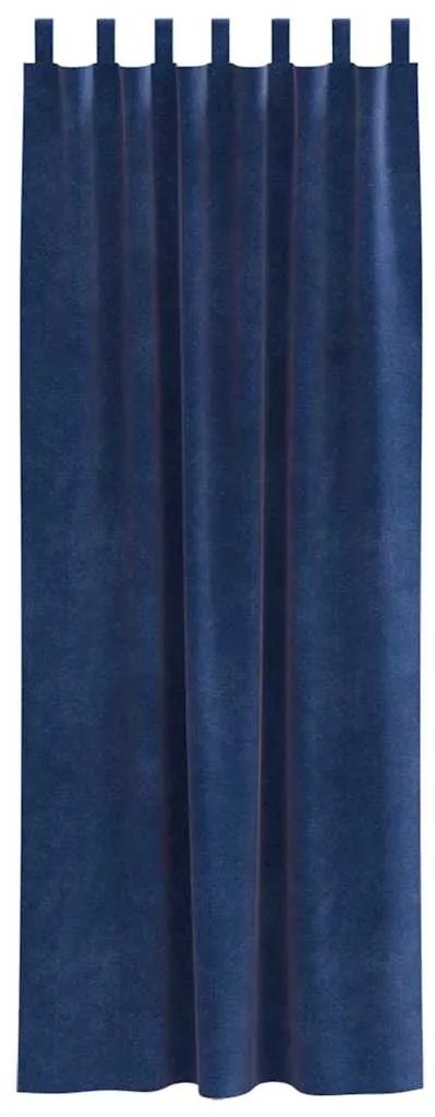 Cortinas Blackout vidaXL com Laços de Suspensão 2 pcs Veludo Azul Escu