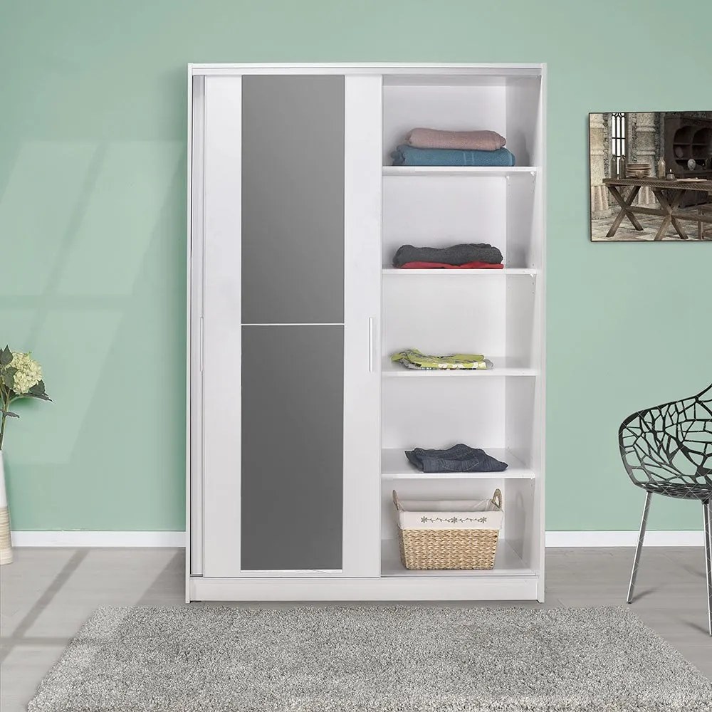 Roupeiro "Lúmina" – Branco – 120 x 182 x 52 cm – Design Moderno