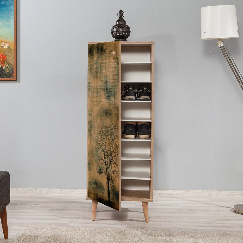 Sapateira Filinta – Carvalho Sonoma – 50 cm x 135 cm x 38 cm
