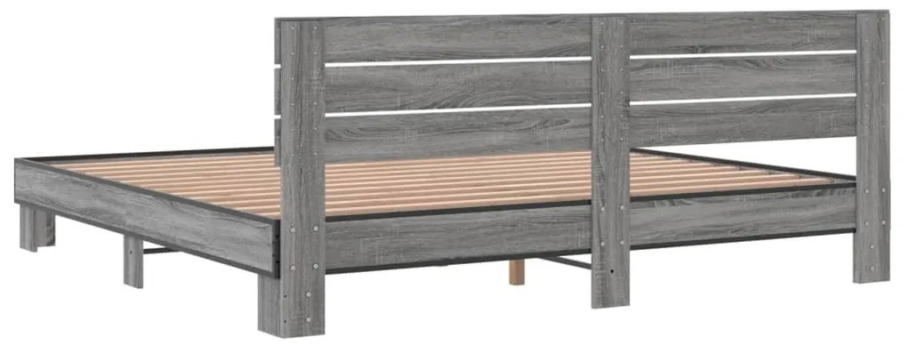 Estrutura de cama 200x200 cm derivados madeira/metal