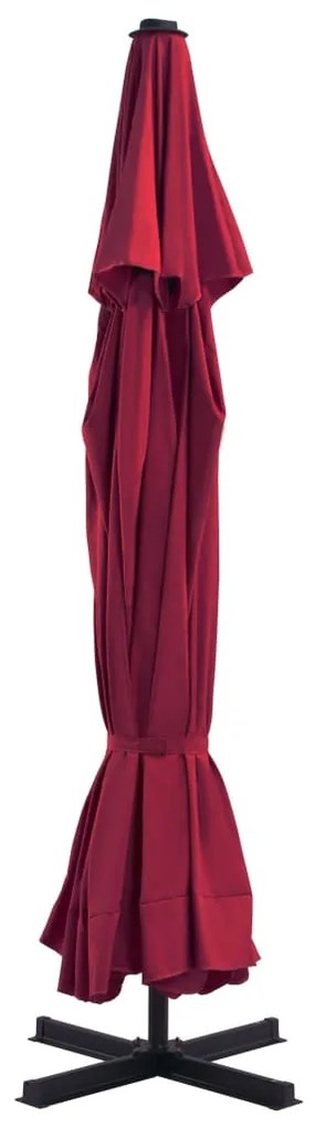 Guarda-sol de jardim com base portátil vermelho
