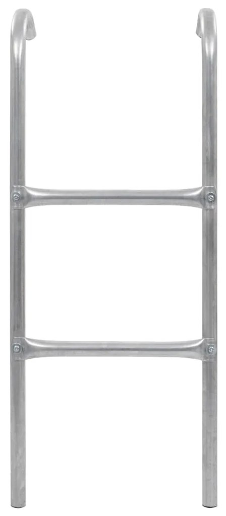 Escada de 2 degraus para trampolim 72 cm aço prateado (adequado para 6