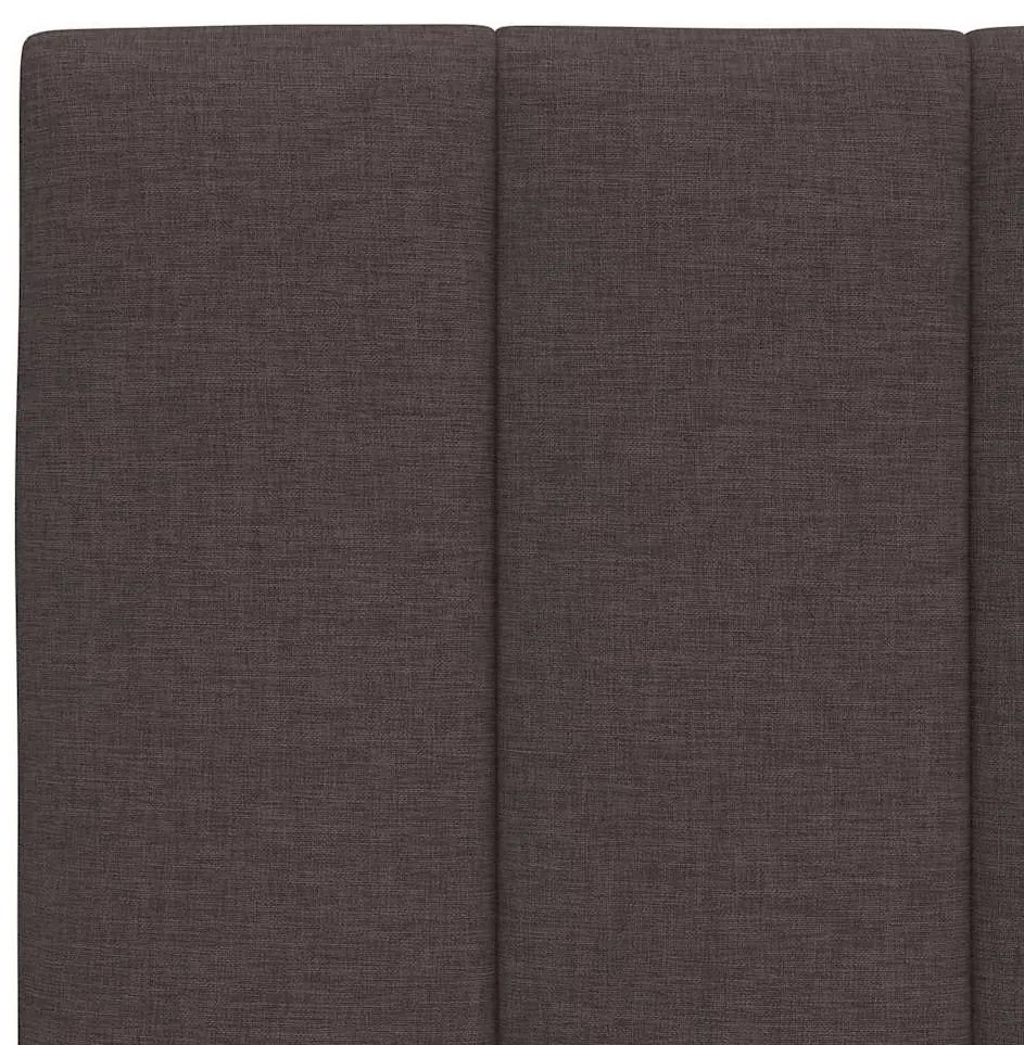 Cama com colchão 90x200 cm tecido castanho-escuro