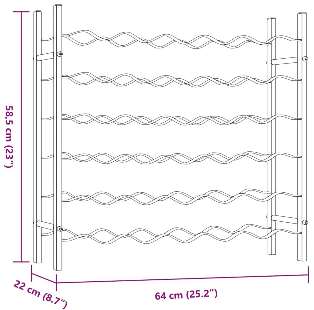 Garrafeira para 36 garrafas metal branco