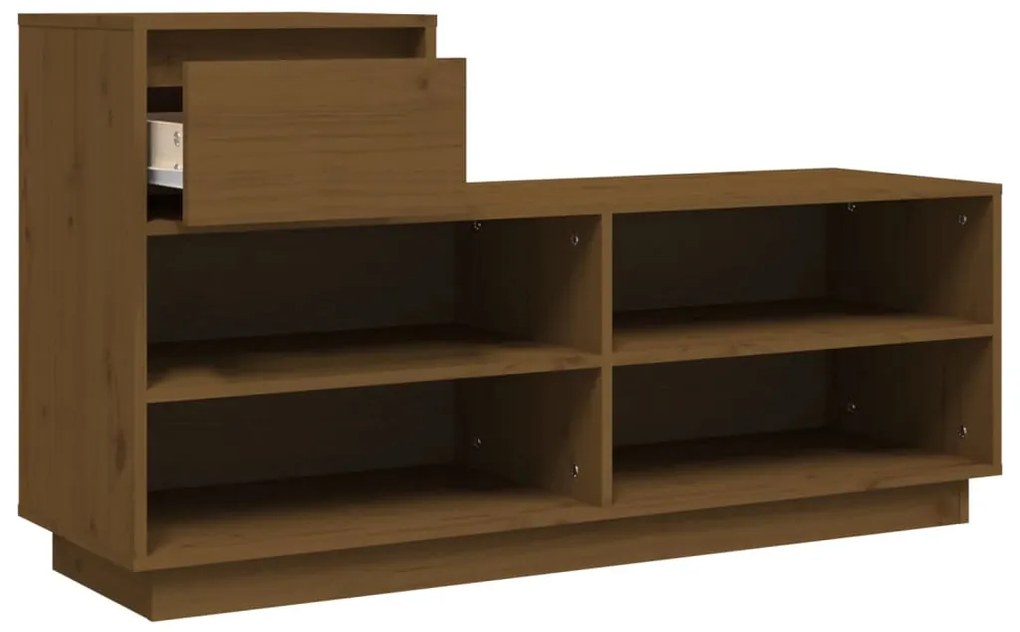 Sapateira 110x34x61 cm madeira de pinho maciça castanho mel