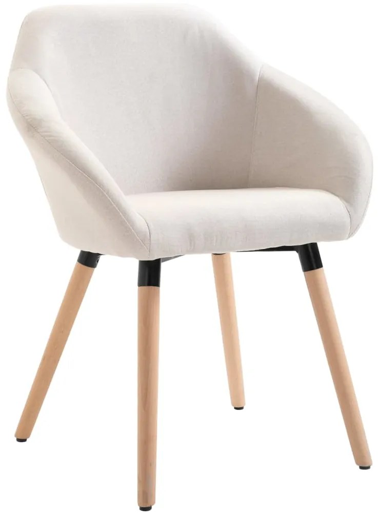 vidaXL Cadeira de jantar tecido cor creme
