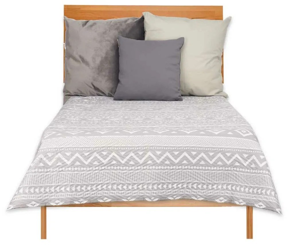 Colcha Reversível 180 x 260 cm Étnico Branco Cinzento (6 Unidades)