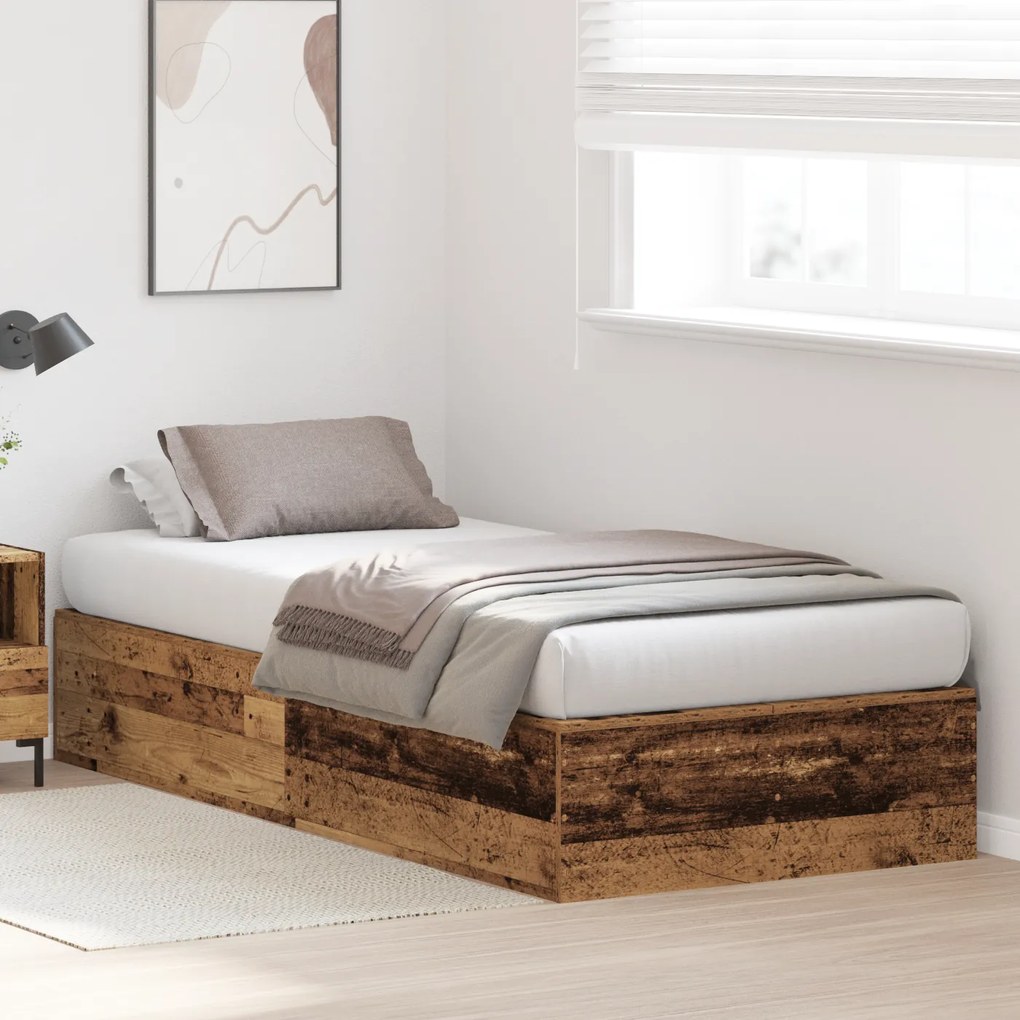 Cama de Armazenamento Madeira Velha 90x190 cm Madeira Engenharia